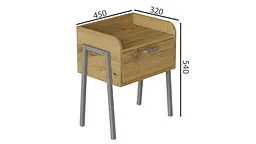 Тумба модульна Ferrum-decor Бетті 540x450x320 метал Сірий ДСП Дуб Артізан 16 мм (FRD-103002) - мініатюра 3