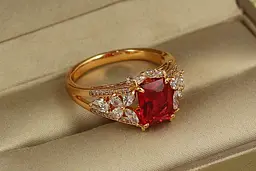 Кільце Xuping Jewelry Шедевр із малиновим р 21 золотисте - мініатюра 2