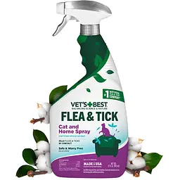 Протипаразитарний спрей для котів та будинку Vet's Best Flea & Tick Cat and Home Spray з ароматом бавовни і спецій 945 мл vb00132 - мініатюра 2