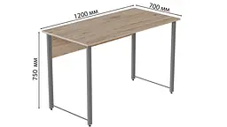 Комп'ютерний стіл Ferrum-decor Курт 75x120x70 сірий ДСП Дуб Сан-Марино 32мм (FRD-101875) - мініатюра 3