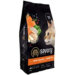 Сухий корм Savory зі свіжим лососем та морською рибою для кошенят всіх порід 8 кг