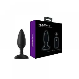 Анальна пробка з вібрацією та дистанційним керуванням Nexus Ace Remote Control Vibrating Butt Plug S, 10х3 см, чорний - мініатюра 2