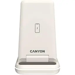 Зарядний пристрій Canyon WS-304 3 в 1 QI Cosmic Latte (CNS-WCS304CL) - мініатюра 5