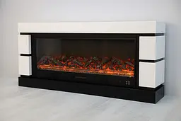 Електричний камін Logos Long 158 1500Вт Bluetooth звук потріскування дров White with black (10080144) - мініатюра 2