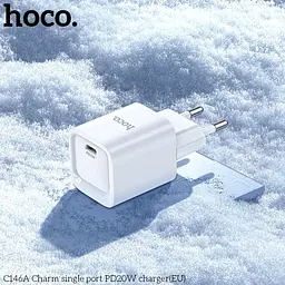 Мережевий зарядний пристрій Hoco C146A Charm Type-C 20W з швидкою зарядкою - мініатюра 4