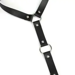 Портупея від шиї до запʼястя I’MCUM Neck to Wrist Bondage з наручниками за спиною Чорний (7970379617689) - мініатюра 3