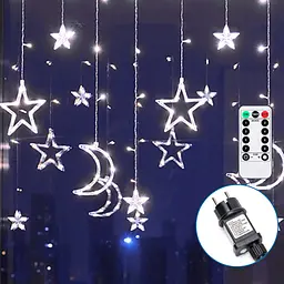 Штора льодяна хвиля місяць і зірки холодне світло 3×3 м 120LED IP44