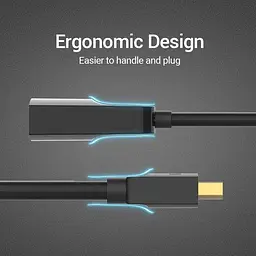 Перехідник Vention mini DisplayPort - HDMI (M/F), 0.15 м, Black (HBCBB) - мініатюра 2