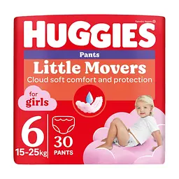 Підгузки Huggies Little Movers/Pants 6 (15-25 кг) Jumbo для дівчаток 30 шт (5029053564296)