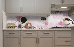 Вініловий кухонний фартух Happy Pocket Чашка кави наклейка для кухні ПВХ зерна Напої Рожевий Z181813 - мініатюра 4