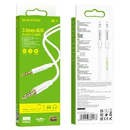 Аудіокабель Borofone BL16 Clear sound 3.5 мм/1 м білий - мініатюра 3