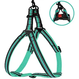 Шлея для собак Bronzedog Mesh Стандарт, розмір M, 45-56х2 см, ментолова - мініатюра 2