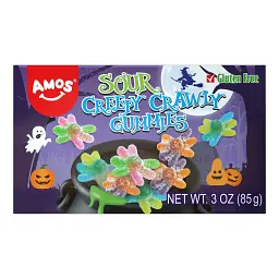 Кислі жувальні цукерки Amos Sweets Sour Creepy Crawly Halloween 85г