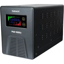 ДБЖ Gemix PSN-1000, 1000VA/600W 12V/220V, 7/9/13A, 3xSchuko, без АКБ - мініатюра 2