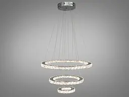 Люстра LED Diasha 7201-8W/580+400+200HR 66W, хром, дизайнерський стиль, регульована висота, пульт ДУ - мініатюра 2
