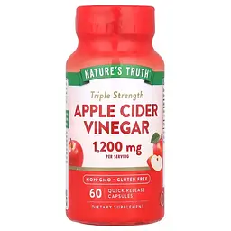 Яблочный уксус Nature's Truth Triple Strength Apple Cider Vinegar 1200 мг 60 капсул быстрого высвобождения