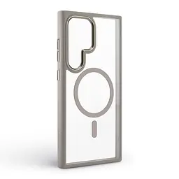 Чехол Samsung Galaxy S24 Ultra 5G (SM-S928), Unit MagSafe, серый, прозрачный, магсейф, противоударный, магнитный, панель-накладка с поддержкой MagSafe, с поддержкой беспроводной зарядки, TPU+PC, защита всего корпуса, ударопрочный - мініатюра 2