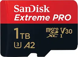 Карта пам'яті SanDisk microSDXC 1TB Extreme Pro UHS-I U3 + SD Adapter [SDSQXCD-1T00-GN6MA] [80275] - мініатюра 2