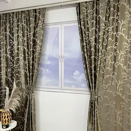 Жакардові штори кавового кольору з вензелем на тасьмі 2шт. 150х270 ALBO pbe0052391