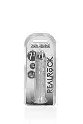 Фалоімітатор RealRock Crystal Clear Realistic Dildo 7'' 20 см прозорий - мініатюра 5