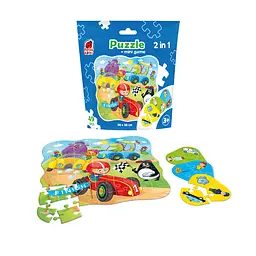 Пазли Vladi Toys 2 в 1 Машинки, з міні-грою, 49 елементів (RK1140-03) - мініатюра 2