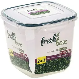 Контейнер Irak Plastik Fresh Box квадратний глибокий 2 л прозорий (LC155) - мініатюра 2