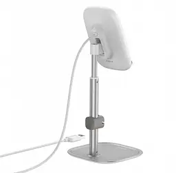 Настільний тримач для телефона Baseus Literary Youth Desktop Bracket (+Wireless Charging) Silver SUWY-D0S - мініатюра 3