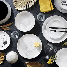 Тарілка Luminarc DIWALI MARBLE WHITE обідня 25 см склокераміка (Q8840) - мініатюра 3