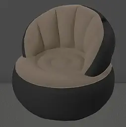 Надувне садове крісло Sofa AND LY-10 для відпочинку  85 х 85 х 74 см  високоякісний хлопок + міцний ПВХ з вологостійким покриттям Бежеивий - мініатюра 3
