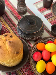 Пасхальний столовий сервіз керамічного (глиняного) посуду на 6 осіб Ангоб - мініатюра 5