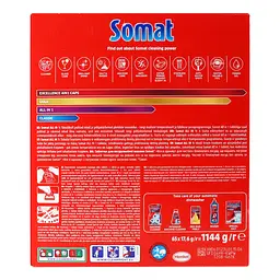 Таблетки для миття посуду у посудомийній машині Somat All in one, 65 таблеток - мініатюра 4