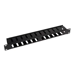 Организатор кабеля Atcom P0001 1U, 19", черный, металлический - миниатюра 2