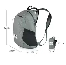 Складний рюкзак Naturehike Ultralight (NH17A012-B) 18л - чорний - мініатюра 4