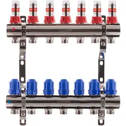 Колекторний блок з витратомірами Koer KR.1110-07 1"x7 ways KR2644