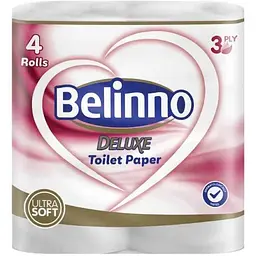 Туалетний папір BELINNO 4шт 3шар целюлоза DELUX