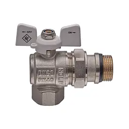 Кран кульовий з американкою Nolf Classic NFC.983-08-3/4" FM ГШМ кутовий "антипротікання" white NF3163 - мініатюра 3