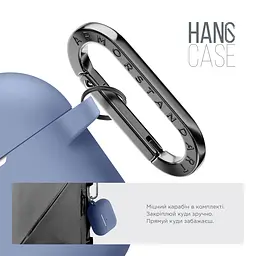 Силіконовий чохол для навушників Apple AirPods Pro, Hang Case, фіолетовий, ультратонкий захисний кейс товщиною 2 мм, захист від подряпин, пилу та ударів, компактний, з карабіном для кріплення, ArmorStandart (ARM56062) - мініатюра 4