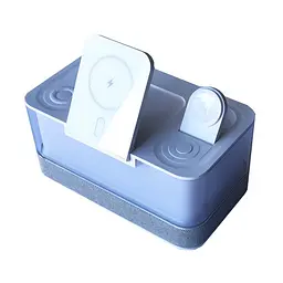 Зарядна станція/колонка 5 IN1 R8 (iPhone, iWatch, AirPods, Alarm Clock, LED LAMP) Білий