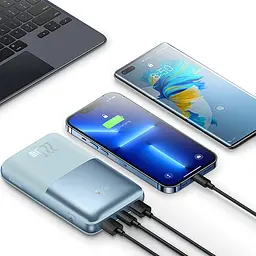 Акумулятор зовнішній Baseus Bipow Pro Digital Display 20000 mAh 22.5W PPBD030003 / PPBD2-20 блакитний - мініатюра 6