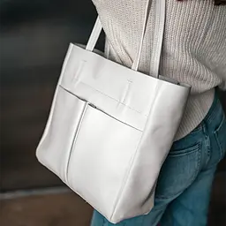 Шопер шкіряний білий жіночий Handycover S429 з 2 ручками - мініатюра 8