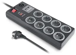 Мережевий фільтр RS-8F USB CHARGE 3m, black (EL122300004) - мініатюра 2