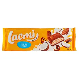 Упаковка шоколаду Roshen Lacmi молочний Cool-Nut-Coconut з мигдалем та кокосом 280 г х 12 шт