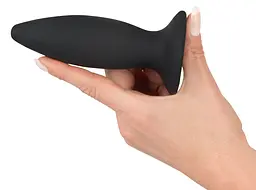 Анальна пробка Black Velvets Rechargeable Plug M 12.5 см (чорний) - мініатюра 2