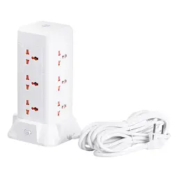 Мережевий фільтр-подовжувач TOWER 9 розеток LED-лампа 3USB + 1PD 2,8 метра Yiwu HP-5-5 - мініатюра 28