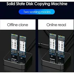 Док-станція для накопичувачів Maiwo 2 x NVMe M.2 SSD Key M/B+M USB 3.1 Gen2 Type-C (K3016P) - мініатюра 8
