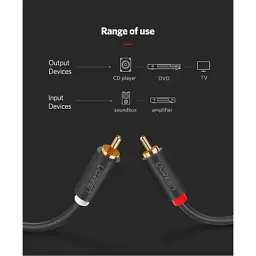 Кабель мультимедійний 2xRCA M to 2xRCA M 3.0m AV104 black Ugreen (10519) - мініатюра 8