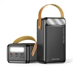Павербанк для роутера, модема AWEI P101K Power Bank 60000 mAh Черный, повербанк для телефона, ноутбуков