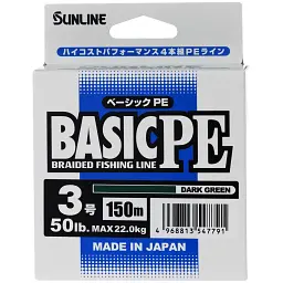 Шнур Sunline Basic PE 150 м (Dark Green) 3.0/0.296 мм 50 lb/22 кг - мініатюра 2