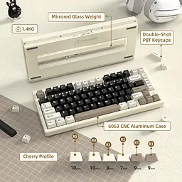 Клавіатура Attack Shark X75 RGB перемикачі Kailh MX кремово-біла (AS-6972792471457-CW-UA) [166744] - мініатюра 8