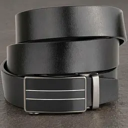 Ремінь чоловічий зі смужками на пряжці 20334 Vintage чорний 105-120 см